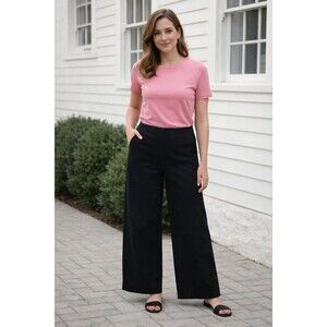Old Navy High Rise Pixie Wide Leg Pants Womens XL Black Comfort Waistband Career